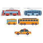 City Transport. Vector Illustration icon Set flat style