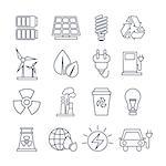 Hand Drawn Eco Energy Icons Vector Set