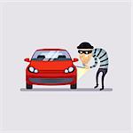 Car Insurance and Theft Colourful Vector Illustration flat style