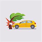 Car Insurance and Crash Risk Colourful Vector Illustration