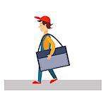 Delivery Man  with a Folder, Flat Vector Illustration