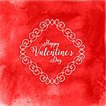 Valentine's Day background with watercolor wash effect