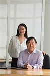 Singapore, Portrait of two business people in office
