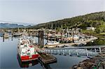 Queen Charlotte City Harbor, Bearskin Bay, Haida Gwaii (Queen Charlotte Islands), British Columbia, Canada, North America