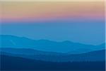 Low Mountain Landscape with Horizon Lines at Dusk, Altenau, Harz, Lower Saxony, Germany