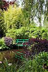 Claude Monet's Garden, the bridge over the lily pond, the inspiration for many of Monet's paintings, Giverny, Normandy, France, Europe