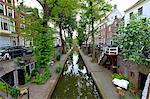 The Oudergracht, old canal, Utrecht, The Netherlands, Europe