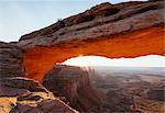 Mesa Arch at dawn, Canyonlands National Park, Utah, United States of America, North America