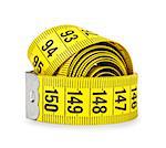 Measuring tape of the tailor isolated on white background