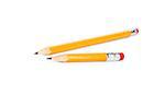 Pencils isolated on pure white background