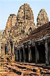 Prasat Bayon, part of Angkor Khmer temple complex, popular among tourists ancient lanmark and place of worship in Southeast Asia. Siem Reap, Cambodia.