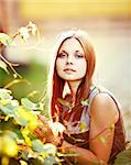 Portrait of a beautiful Young girl in autumn.