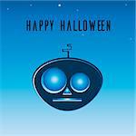 Vector icon Alien pumpkin for Halloween on the blue background