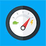 Speedometer Flat Style. Vector Illustration of Flat Design Speedometer. Measurement Equipment