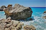 Blue Waters of Megali Petra Beach, Lefkada, Ionian Islands, Greece