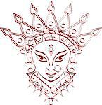 Durga Goddess of Power Vector Art