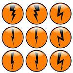 Set of 9 different plane vector icons lightning.