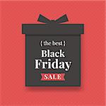 Black friday sale label. Gift box. Vector