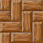 seamless wooden panel door texture with nails background