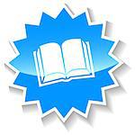 Book web blue icon on a white background. Vector Illustration