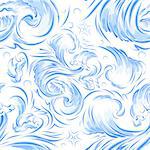 Blue sea wave. Seamless background texture. Illustration in vector format