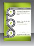 Infographic template design with two lane road swirling and