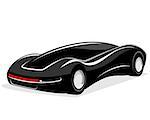 Vector illustration of a black futuristic car