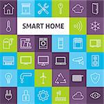 Line Art Smart Home Icons Set. Vector Set of House Technology Modern Line Icons for Web and mobile.