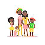 African big happy family. Flat style Vector Illustration