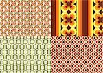Vector illustration of differents wallpapers during the Seventies