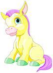Illustration of cute yellow pony