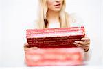 Cropped shot of young woman holding christmas present