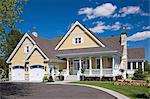 Cottage style house in summer, Quebec, Canada