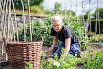 Young woman working in garden