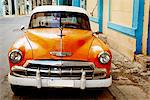 Vintage car parked on street