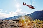 Helicopter in mountains