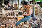 Woodcarver, Petulu near Ubud, Bali, Indonesia