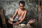 Woodcarver, Petulu near Ubud, Bali, Indonesia