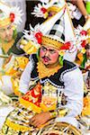 Baris dancer at a cremation ceremony for a high priest in Ubud, Bali, Indonesia