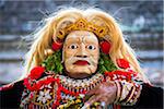 Topeng mask dancer at a Balinese ceremony in Junjungan, near Ubud, Bali, Indonesia