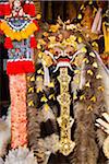 Sacred Barongs in a parade at a temple festival in Petulu Village, near Ubud, Bali, Indonesia