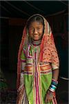 Kutchi Nomadic Girl Dressed in Traditional Costume, Kutch District, Gujarat, India