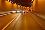 Cars Driving in Tunnel at Night, Germany