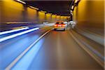 Cars Driving in Tunnel at Night, Germany