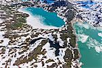 Aerial view of mountain lake