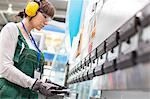 Female worker working in factory