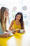 Students chatting in the cafe