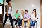 Students at a casting call for a play