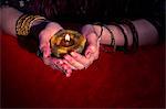 Fortune teller holding candle