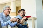 Family playing video games